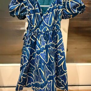 Tea Collection Blue Patterned Kids Dress